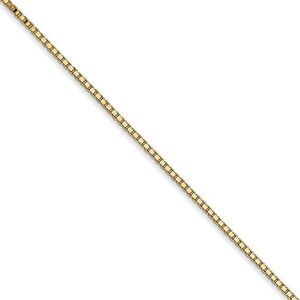 1.1mm, 14k Yellow Gold, Solid Box Chain Necklace, 18 Inch